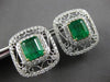 GIA EXTRA LARGE 10.25CT DIAMOND & AAA EMERALD 18K TWO TONE GOLD CLIP ON EARRINGS