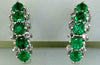 2.37CT DIAMOND & AAA EMERALD 14KT WHITE GOLD 5 STONE UMBRELLA HANGING EARRINGS