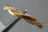 ESTATE .13CT DIAMOND 18KT ROSE GOLD 3D MATTE & SHINY ROPE SEMI ETERNITY FUN RING