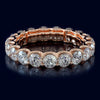 3.96CT DIAMOND 14KT ROSE GOLD 3D SHARED PRONG ETERNITY WEDDING ANNIVERSARY RING