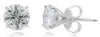 ESTATE 3.04CT DIAMOND 14KT WHITE GOLD 3D SOLITAIRE MARTINI STUD EARRINGS