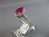 2.22CT DIAMOND & AAA RUBY 14KT WHITE GOLD OVAL & ROUND FILIGREE ENGAGEMENT RING