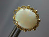 ESTATE LARGE AAA OPAL 14KT YELLOW GOLD OVAL FILIGREE FLOWER STUD EARRINGS #27496
