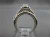 LARGE 1.75CT DIAMOND 14KT WHITE GOLD ROUND SQUARE HALO MULTI ROW ENGAGEMENT RING