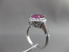 ANTIQUE 2.3CT DIAMOND & RUBY 14KT WHITE GOLD HALO DESIGN ENGAGEMENT RING #3046