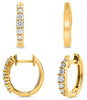 .22CT DIAMOND 14KT YELLOW GOLD 3D ROUND CLASSIC GRADUATING HUGGIE FUN EARRINGS