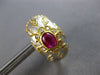 LARGE 1.36CT DIAMOND & AAA RUBY 18KT 2 TONE GOLD 3D HANDCRAFTED EARRINGS #28136