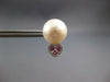 .37CT DIAMOND & AAA PINK SAPPHIRE & SOUTH SEA PEARL 14K WHITE GOLD STUD EARRINGS