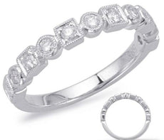 .31CT DIAMOND 14KT WHITE GOLD 3D ROUND & SQUARE SEMI ETERNITY ANNIVERSARY RING