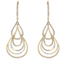 ESTATE .59CT DIAMOND 14K YELLOW GOLD ROUND & BAGUETTE LEVERBACK HANGING EARRINGS