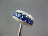 ESTATE WIDE 3.50CT DIAMOND & AAA SAPPHIRE 18KT WHITE GOLD OVAL ANNIVERSARY RING