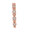 .37CT DIAMOND 18KT ROSE GOLD INFINITY HEXAGON FILIGREE MILGRAIN ANNIVERSARY RING