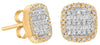 .30CT DIAMOND 14KT ROSE GOLD 3D ROUND & BAGUETTE MULTI ROW SQUARE STUD EARRINGS