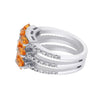 3.76CT DIAMOND & AAA ORANGE SAPPHIRE 18KT WHITE GOLD 3D WEDDING ANNIVERSARY RING