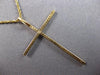 ESTATE LARGE .25CT DIAMOND 14KT YELLOW GOLD 3D CLASSIC CROSS FLOATING PENDANT