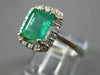 2.30CT DIAMOND & AAA EMERALD 14KT WHITE GOLD EMERALD CUT & ROUND ENGAGEMENT RING