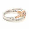 .33CT WHITE & PINK DIAMOND 18KT WHITE & ROSE GOLD LEAF CRISS CROSS INFINITY RING