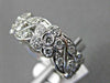 Estate Wide 2.31Ct Diamond 14Kt White Gold 3D Flower Filigree Eternity Ring 1356