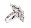 LARGE 3.44CT DIAMOND & BLACK ENAMEL 18KT WHITE GOLD 3D MULTI SHAPE COCKTAIL RING