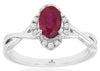 1.01CT DIAMOND & AAA RUBY 14KT WHITE GOLD OVAL & ROUND FLOWER INFINITY LOVE RING