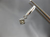 ESTATE .19CT DIAMOND 14KT WHITE GOLD 3D CLASSIC FLOWER HUGGIE HANGING EARRINGS