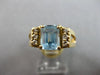 1.48CT DIAMOND AND AAA AQUAMRINE 14KT YELLOW GOLD EMERALD CUT ENGAGEMENT RING