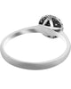 ESTATE .25CT DIAMOND 18KT WHITE GOLD 3D CLASSIC FLOWER HALO FUN LOVE RING