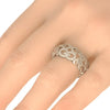 WIDE .16CT DIAMOND 18KT WHITE GOLD DOUBLE INFINITY LOVE WEDDING ANNIVERSARY RING