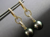 LARGE .84CT DIAMOND & AAA TAHITIAN PEARL 18K YELLOW GOLD HUGGIE HANGING EARRINGS