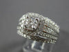 LARGE 1.75CT DIAMOND 14KT WHITE GOLD ROUND SQUARE HALO MULTI ROW ENGAGEMENT RING