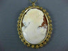 ANTIQUE EXTRA LARGE 18KT YELLOW GOLD HANDCRAFTED FILIGREE LADY CAMEO PIN PENDANT
