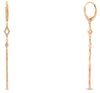 .29CT DIAMOND 14KT ROSE GOLD 3D ROUND GEOMETRICAL BAR LEVERBACK HANGING EARRINGS