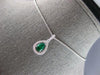 .91CT DIAMOND & AAA EMERALD 18KT WHITE GOLD PEAR SHAPE & ROUND FLOATING PENDANT