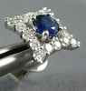 1.25CT DIAMOND & AAA SAPPHIRE 18K WHITE GOLD 3D SQUARE FLOWER STAR STUD EARRINGS