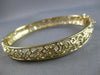ESTATE WIDE 14K YELLOW GOLD HANDCRAFTED FILIGREE FUN CUFF BANGLE BRACELET #27477
