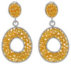 EXTRA LARGE 17.65CT WHITE FANCY YELLOW DIAMOND 18K 2 TONE GOLD HANGING EARRINGS