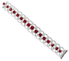 LARGE 48.13CT DIAMOND & AAA RUBY 18KT WHITE GOLD MULTI CIRCULAR TENNIS BRACELET