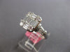 1.52CT DIAMOND 18KT WHITE GOLD 3D ROUND & BAGUETTE CLUSTER SQUARE INVISIBLE RING