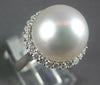 ESTATE .32CT DIAMOND & AAA SOUTH SEA PEARL 18K WHITE GOLD CLASSIC HALO LOVE RING