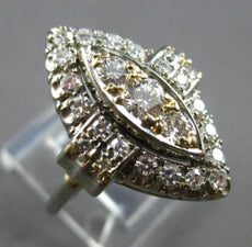 ANTIQUE LARGE .70CT DIAMOND 18KT WHITE GOLD MARQUISE SHAPE 3 STONE RING #28126