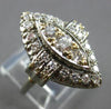 ANTIQUE LARGE .70CT DIAMOND 18KT WHITE GOLD MARQUISE SHAPE 3 STONE RING #28126