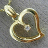 ESTATE .03CT DIAMOND 14KT YELLOW GOLD CLASSIC SOLITAIRE OPEN HEART PENDANT 21719