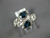 .99CT DIAMOND & AAA SAPPHIRE 14KT WHITE GOLD PEAR SHAPE & ROUND CRISS CROSS RING