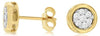 ESTATE .33CT DIAMOND 14KT YELLOW GOLD ROUND INVISIBLE BEZEL FLOWER STUD EARRINGS
