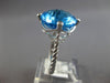 EXTRA LARGE 13.32CT DIAMOND & AAA BLUE TOPAZ 14K WHITE GOLD 3D ROUND ETOILE RING