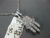 ESTATE .30CT DIAMOND 14KT WHITE GOLD 3D PAVE CHAMSA HAMSA LUCKY FLOATING PENDANT