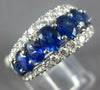 ESTATE WIDE 3.50CT DIAMOND & AAA SAPPHIRE 18KT WHITE GOLD OVAL ANNIVERSARY RING