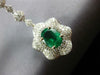 ESTATE EXTRA LARGE 10.14CT DIAMOND & AAA EMERALD 18K WHITE GOLD HANGING EARRINGS
