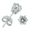 ESTATE .50CT DIAMOND 14KT WHITE GOLD 3D CLASSIC ROUND 6 PRONG STUD EARRINGS