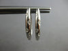 ESTATE .18CT DIAMOND 14K WHITE GOLD 3D CLASSIC ETOILE OVAL HOOP HANGING EARRINGS